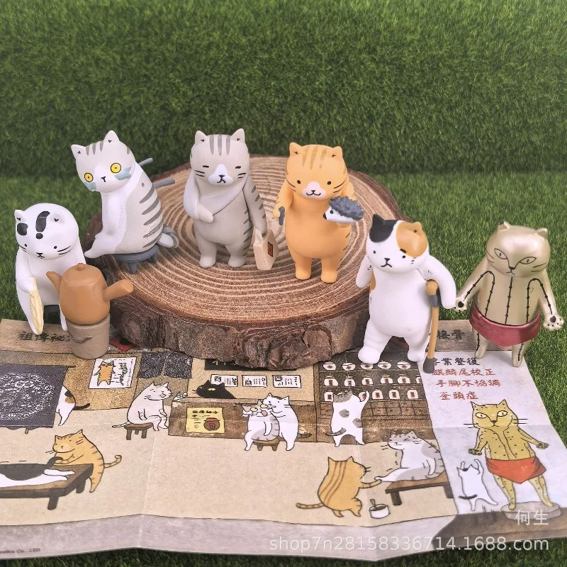 اليابان طبيب القط الطب الصيني التقليدي الوخز بالإبر فنون الدفاع عن النفس قاعة سلسلة صندوق أعمى اللعب دمية نموذج هدايا الاطفال