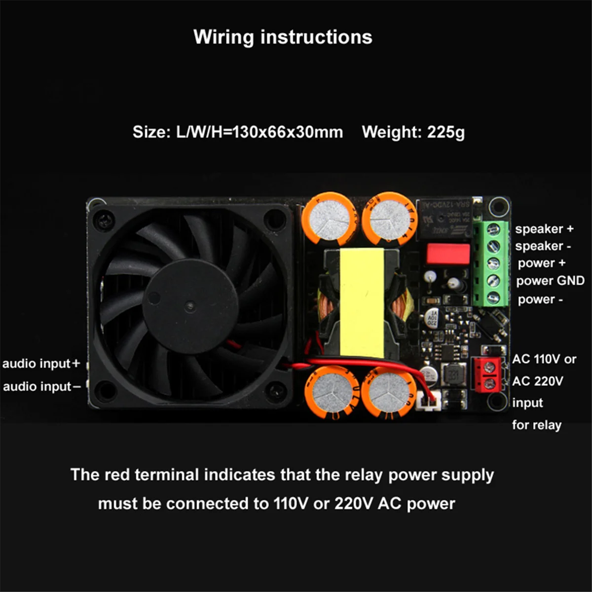 HIFI IRS2092 1000W Mono Channel Digital Class D Stage Subwoofer Power Amplifier Board with Speaker Protect Relay-A NND