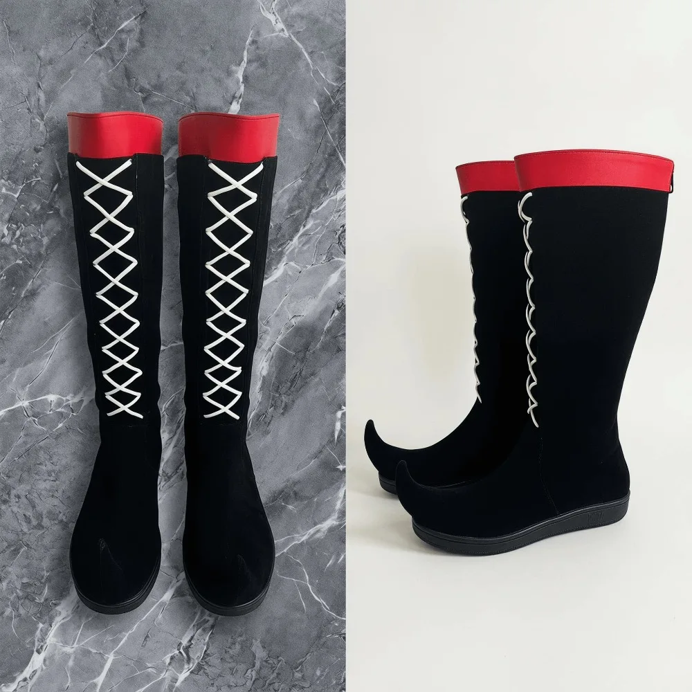 the-freak-circus-pierrot-harlequin-cosplay-clown-boots-shoes-high-heel-mens-size-halloween-carnival-horror-clown-red-green
