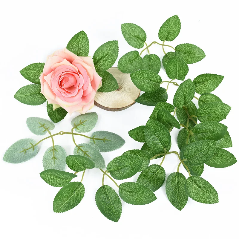 

10/30pcs Artificial Green Leaves Fake Silk Rose Flowers for Home Garden DIY Wreath Wedding Party Bridal Bouquet Decoration Leaf