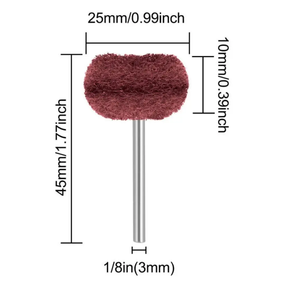 Mini cepillo abrasivo de taladro, juego de ruedas de pulido abrasivo para herramientas rotativas, 1 pulgada (25mm), vástago de 1/8 \