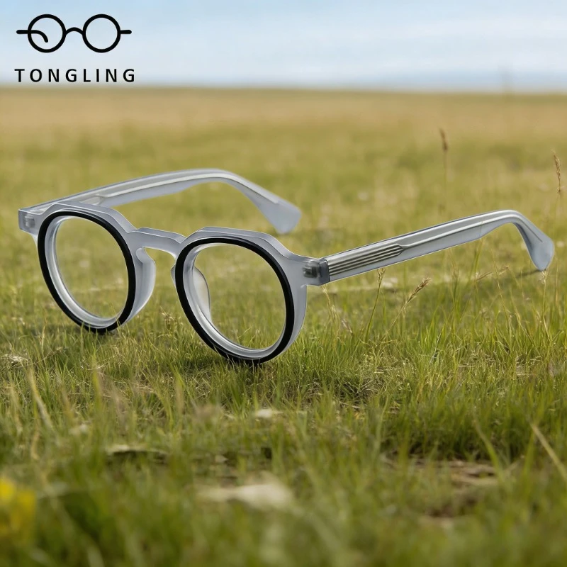 

Высококачественные новые модные женские оправы для очков из ацетата, популярные, в ретро-стиле, круглые, персонализированные, в конфетных цветах, универсальные, трендовые.