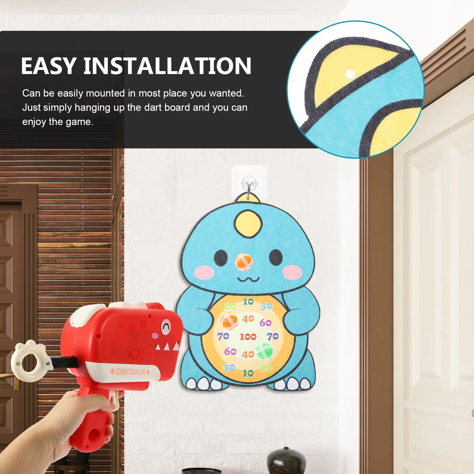 

1 set Sticky Ball Toy Set Red 6 Balls Dinosaur Target Indoor Outdoor Kids Games Wear Resistance Safe Practical Gifts