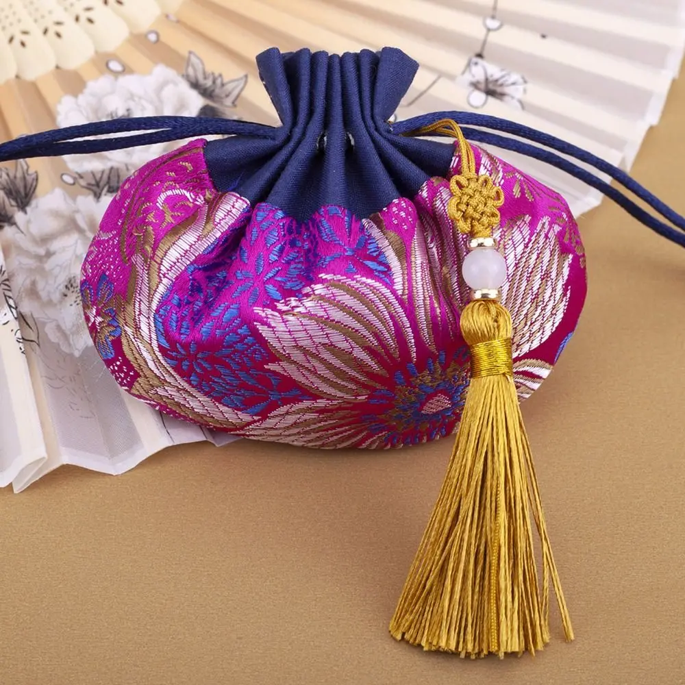 Dragon Boat Festival Bag Flower Embroidery Sachet Retro Pattern Brocade Jewelry Storage Bag Small Pouch Jewelry Packaging