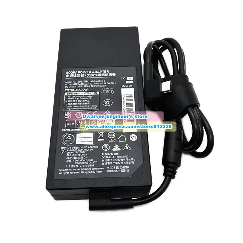 Genuine ADP-400CB B Ac Adapter 20V 20A 400W for Razer Blade 18 Gaming Laptop Power Supply