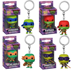 funko pop pocket turtles TMNT Leonardo keychains Raphael Michelangelo Donatello Action Figure Toys accessories keychain gift