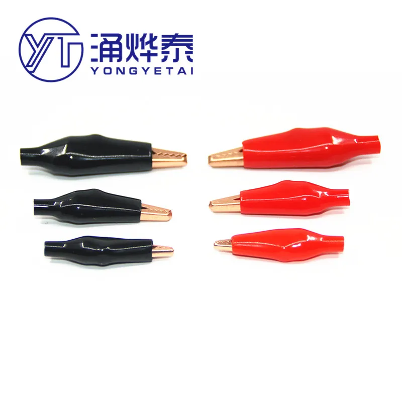 

YYT 10PCS Alligator clip Sheath clip Power clip Test High quality fish clip 28/35/45mm large, medium small red and black