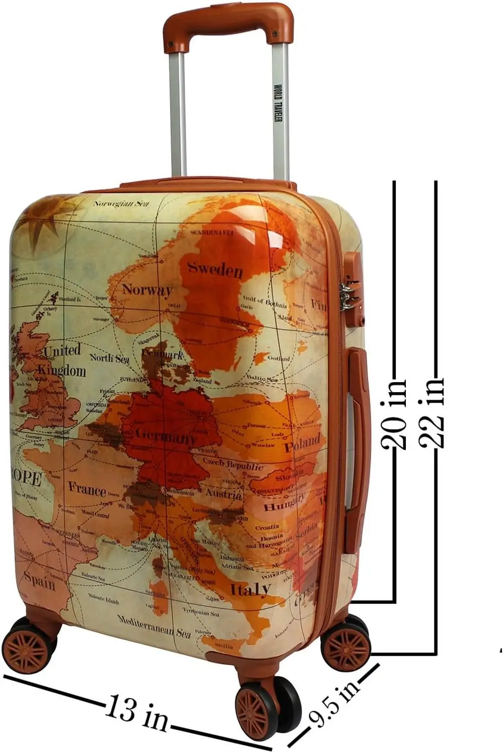 Europe 20-Inch Carry-On Expandable Spinner Luggage with TSA Lock