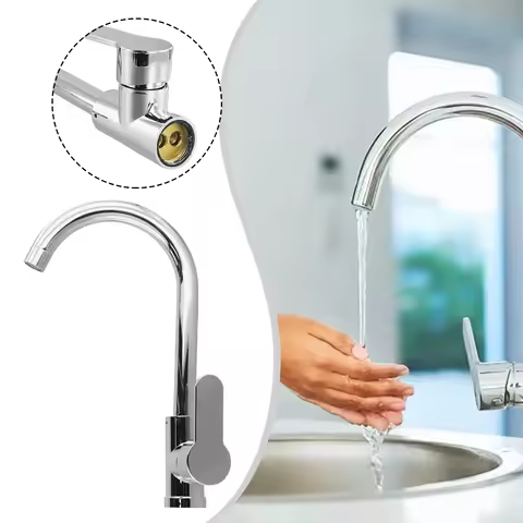 Kitchen Faucet Thickened Plastic Water Tap Cold And Hot Rotation Deck Mounted Single Lever Bathroom Kitchen Sink Faucet