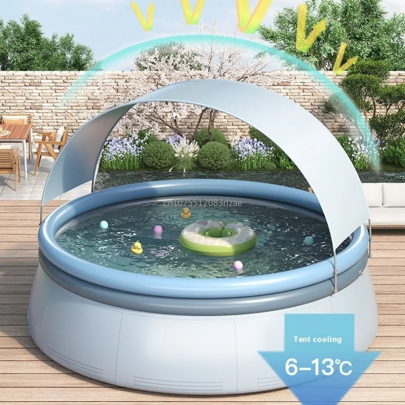 夏の子供インフレータブルおもちゃプールサンシェードテント屋外ウォーターパーティーインフレータブルスイミングプール子供大人用エアポンプなし