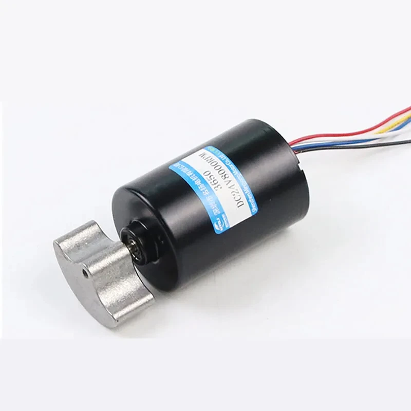 Motor sin escobillas de 12V y 24V, Motor de vibración de 3650 CC, cinco cables sin freno/seis cables con engranaje planetario de freno de alto par