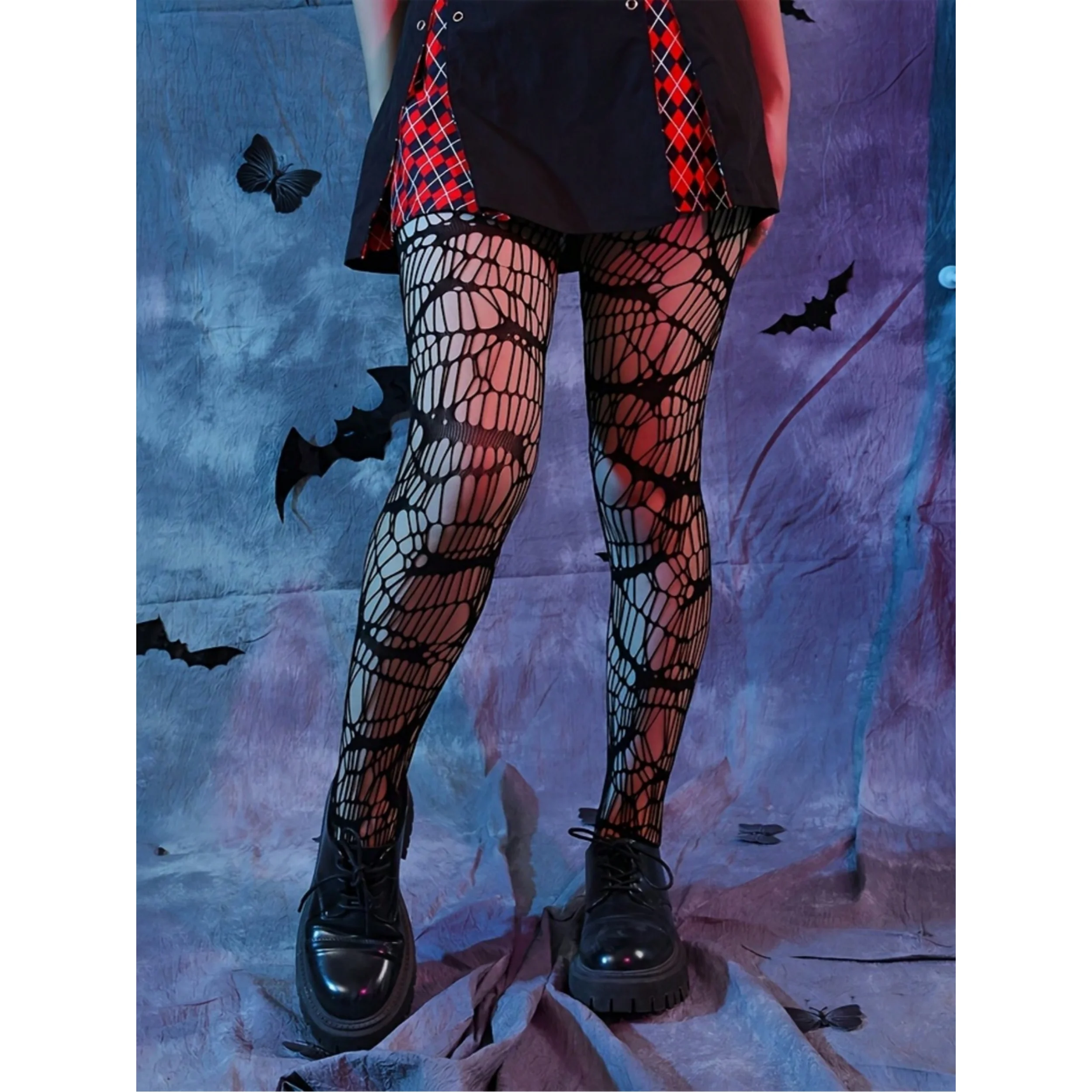1 Piece Sexy Slimming Irregular Mesh Stockings For Women With Hollow Line Pantyhose