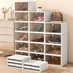 Large Size Shoe Storage Box Closet Foldable Sneaker Display Under Clear Plastic Bed Saves Space For Easy Installation