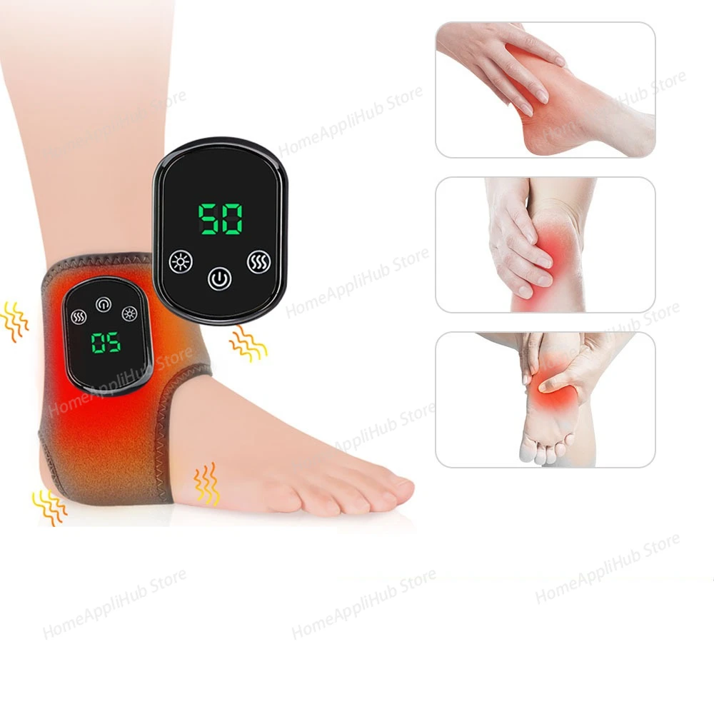 Electric Foot Massager Vibration Relaxation Ankle Massager Warm Hot Compress Ankle Brace Joint Sprain Support Ankle Protection