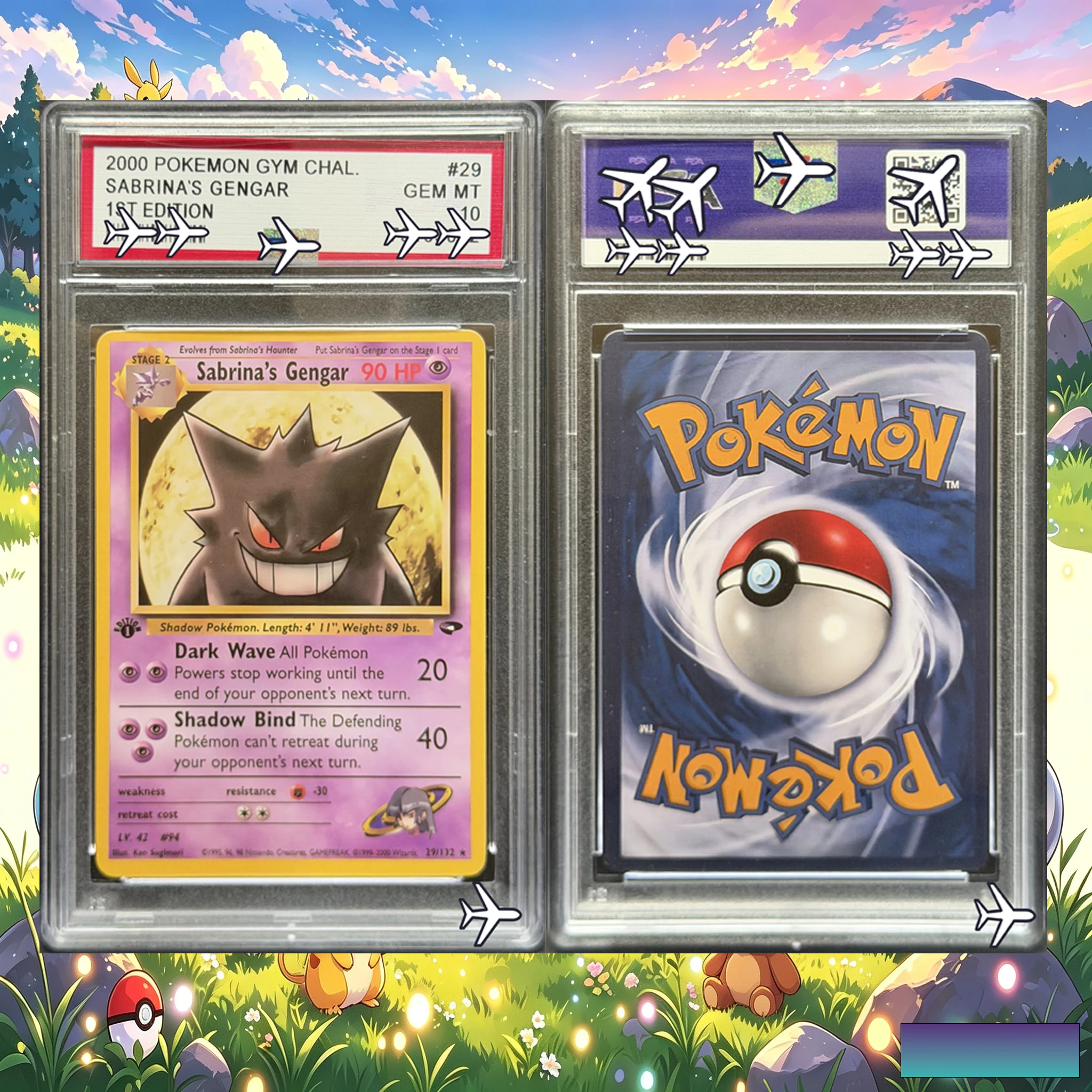 2000 Sabrina's Gengar 29/132 Custom Art Card - Pokemon Gym Challenge 1st Edition Replica Collection Museum Collection Series