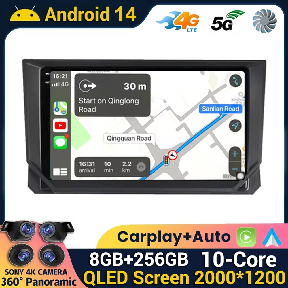 

Android 14 Carplay Auto WIFI+4G Car Radio Navigation Multimedia Video Player For SEAT Ibiza 2017 2018 2019 2020 Stereo GPS QLED