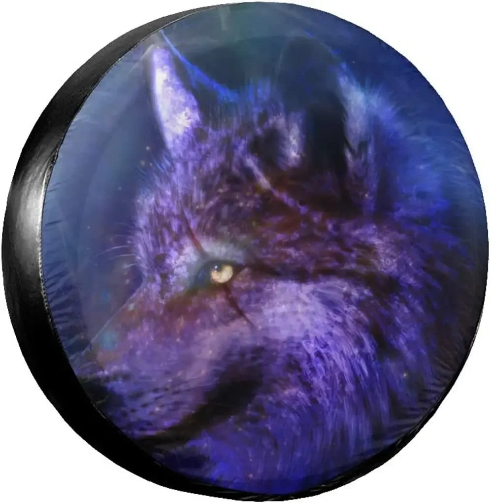 Spare Tire Cover Universal Tires Cover Galactic Animal Wolf Car Tire Cover Wheel Weatherproof and Dust-Proof UV Sun Tire