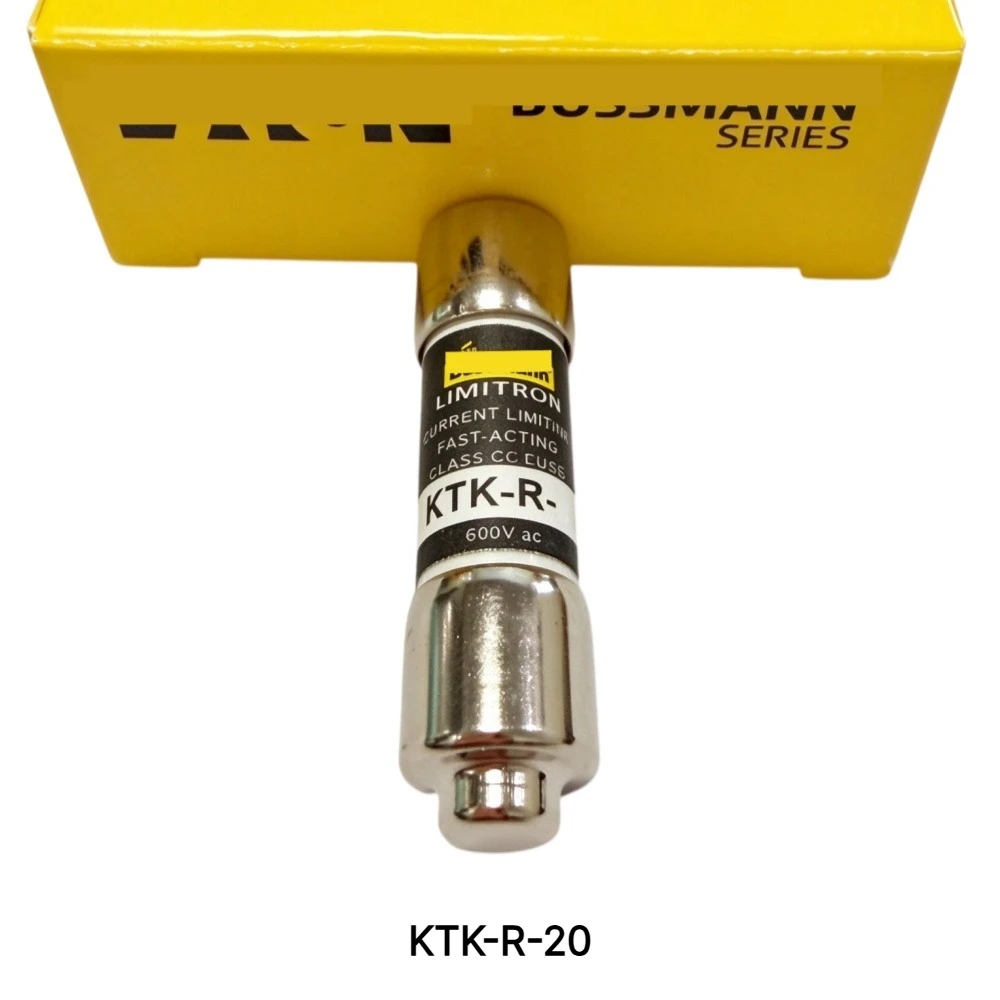 KTK-R-20 Fast Acting Cartridge Fuse, 20A 600V, 【10-Pack】OEM