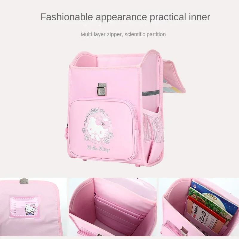 Hello Kitty Sanurgente Sac à Dos de Grande Capacité pour Élève du Primaire, Cartable de Dessin Animé Mignon, Imperméable et observateur