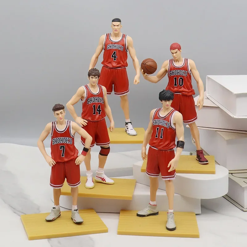 5 adet Slam aksiyon figürü oyuncakları Anime Sakuragi Hanamichi Hisashi Mitsui Ryota Miyagi Takenori Akagi Figuras 17cm modeli hediye