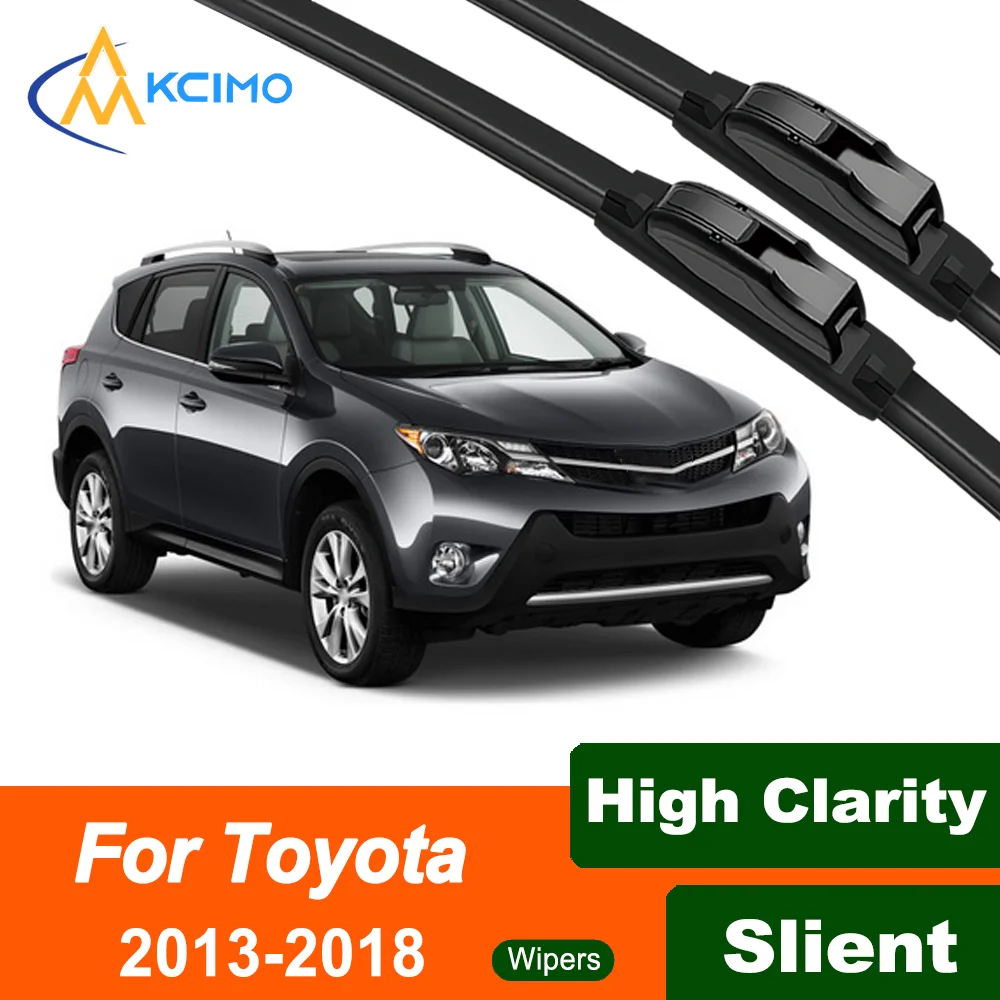 

Silent Black Front Wiper Blades Set for Toyota RAV4 XA40 2013–2018 2014 Auto Windscreen Windshield Window Wiper Accessories