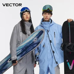 VECTOR Skibekleidung Damen Herren Kapuzenpullover Trendkleidung Verdickte Wärme- und wasserdichte Ausrüstung Skianzug Damen Snowboard