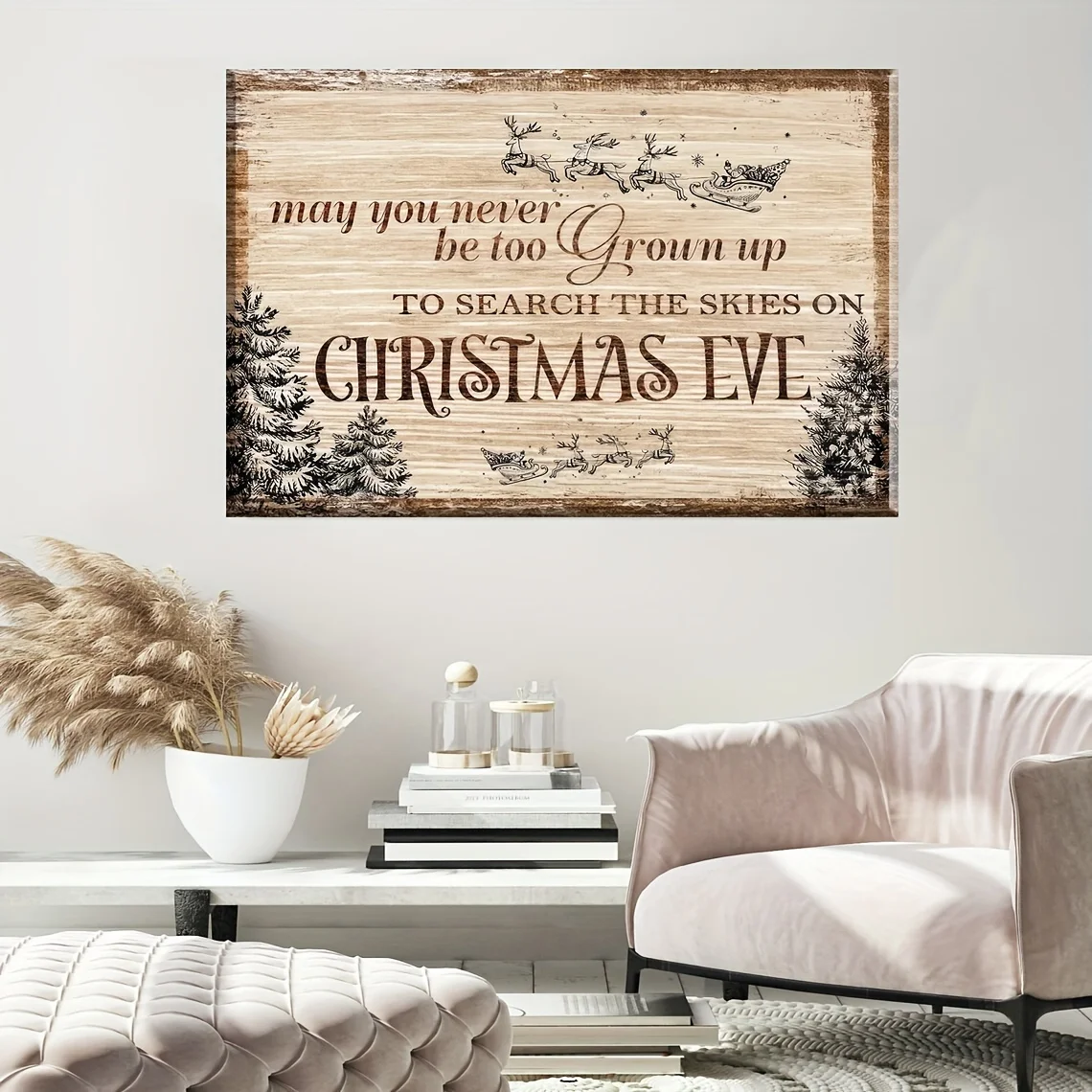 Rustic Christmas Decorations Christmas Eve Canvas House Decorations May You Never Grow Out of It To Stop Looking for It Framed