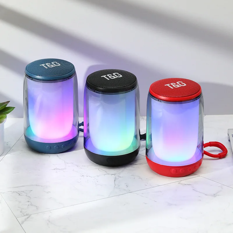 TG346 Wireless Bluetooth5.3 Subwoofer Speake 1200mha Cool Colorful LED Ambience Light Stereo TWS Waterproof Soundbox IF FM Radio