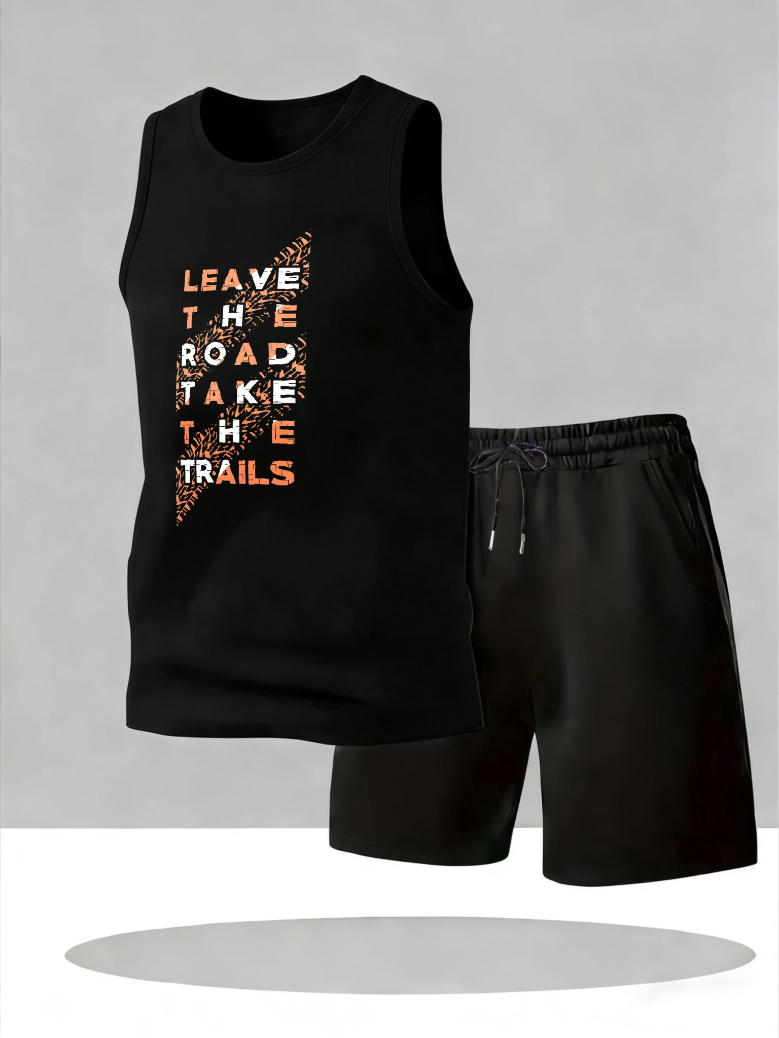 

Men's Tank Top Sets 2026 Summer Quick drying Breathable oversize running crewneck outfits two piece sports seaside Sportswear