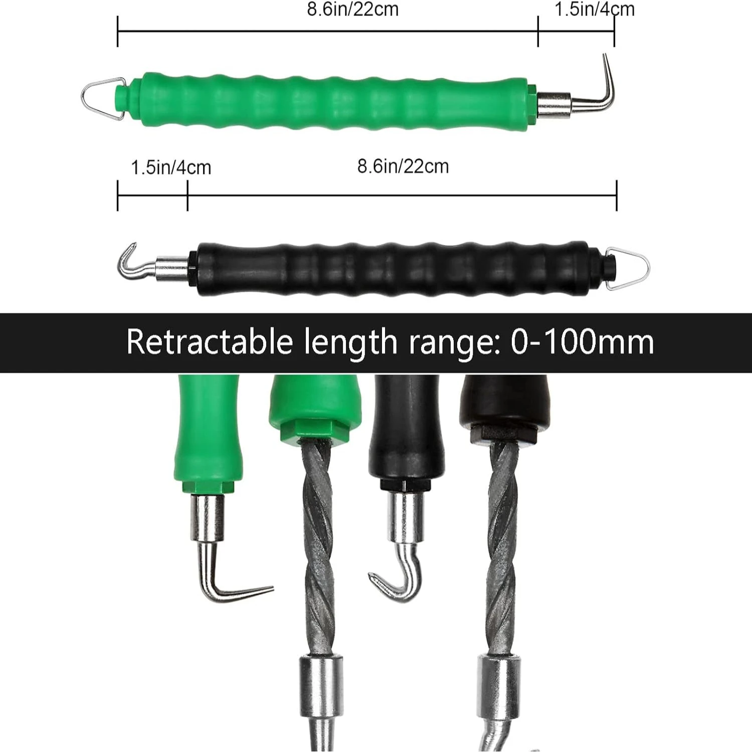 Comfortable, Sturdy, Reliable, and Efficient Set of 4 Durable Automatic Rebar Tie Wire Twisters - Curved and Straight Hook Rebar