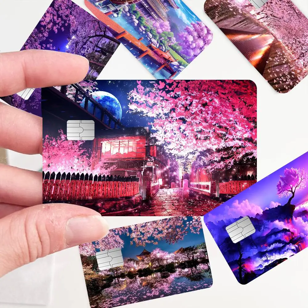 Sakura Scenery Game Anime Sticker Film Skin Cover Case for Small Large No Chip Debit Credit Card