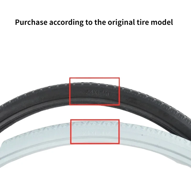 1pc Wheelchair Accessories Tire 20 22 24 Inch Outer Solid 20/22/24x1 3/8 Non-pneumatic Rear Wheel