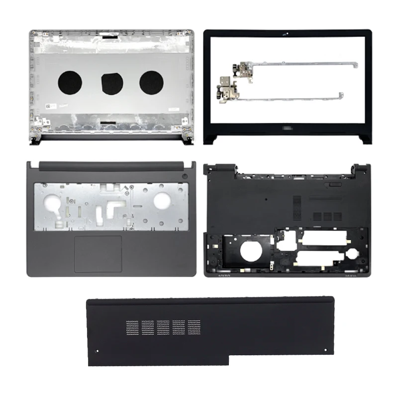 

New LCD Back Cover/Front Bezel/Hinges/Palmrest/Bottom Case For Dell Inspiron 15 5000 5555 5558 Top Case 0JFCP3 JFCP3 Silver