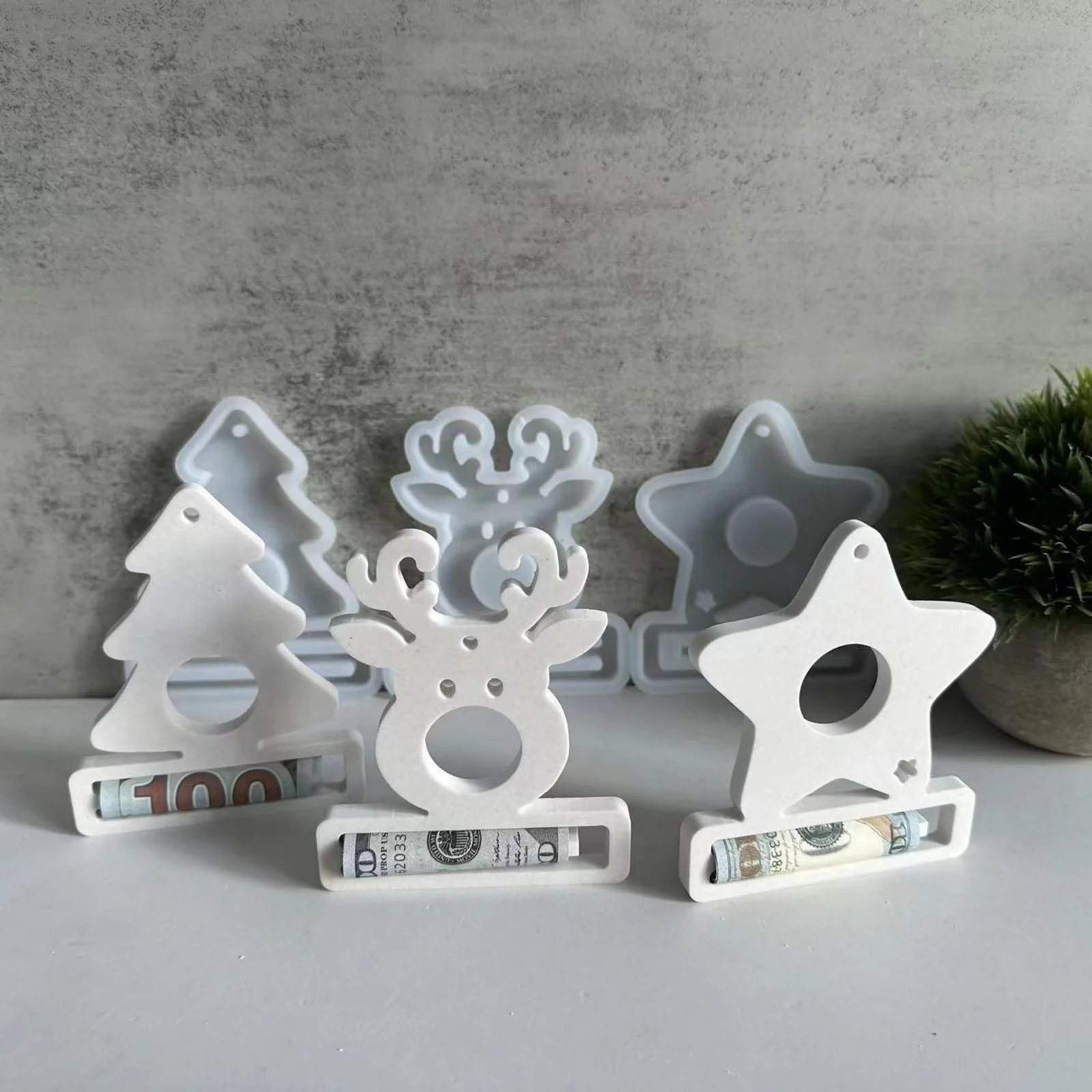 Christmas Series Pendant Silicone Mold DIY Gift/Snowflake/Pentagram/Flower Wreath Pendant Decor Mold Gypsum Epoxy Resin Molds