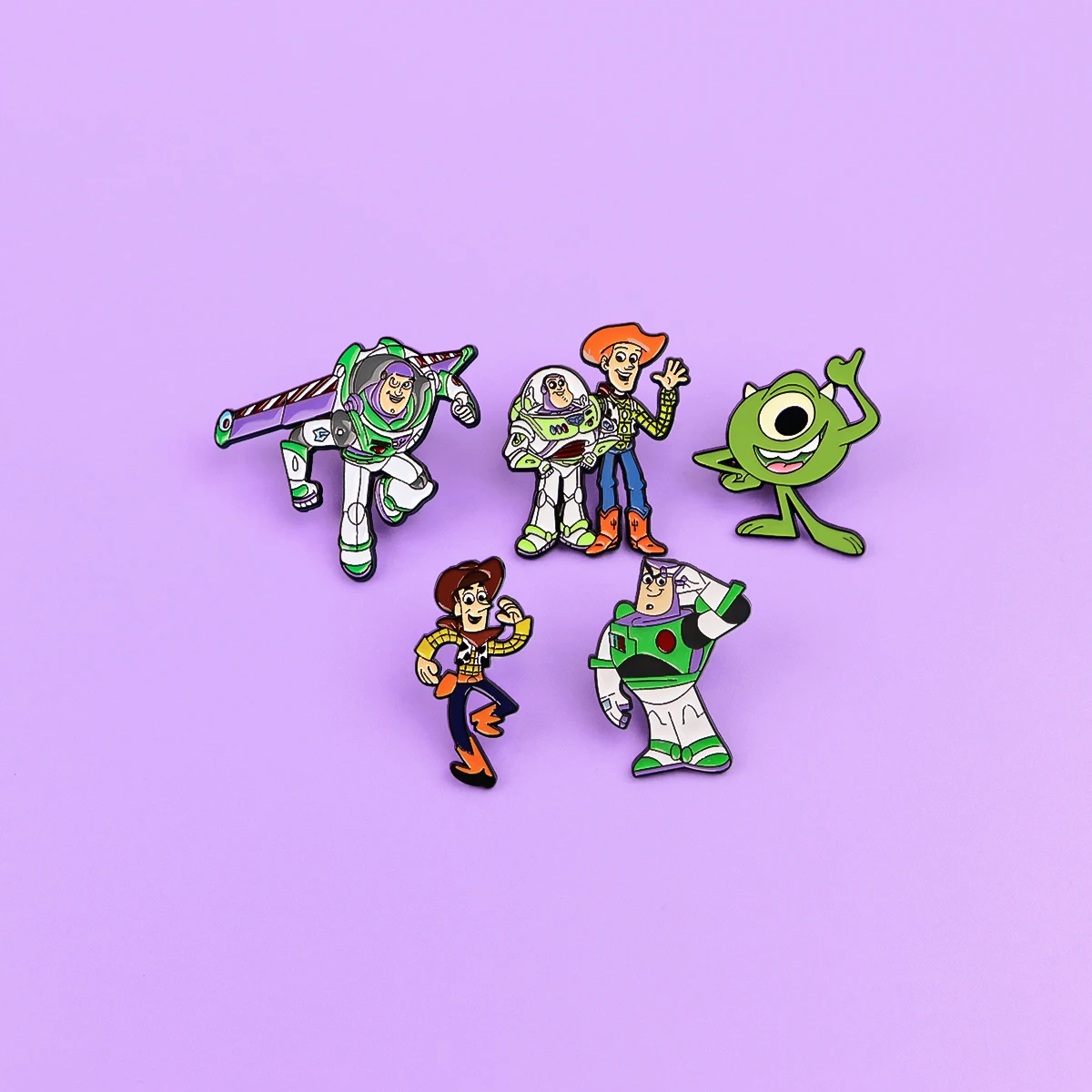 5pcs Cute Alien Enamel Pin Cartoon Brooch For Coat Women's B