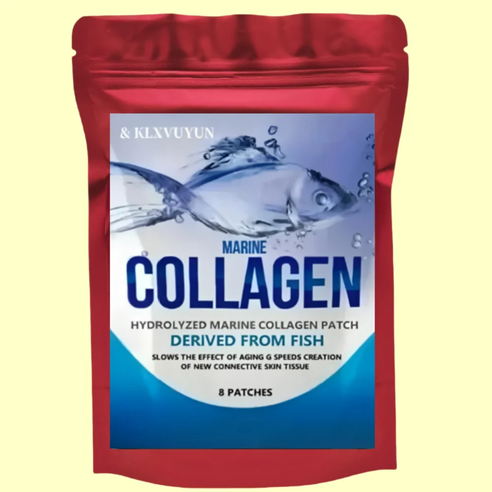 Hydrolyzed Fish Collagen Marine Tablets with 8 Transdermal Patches Skin Anti-Aging Joint Support Made in USA