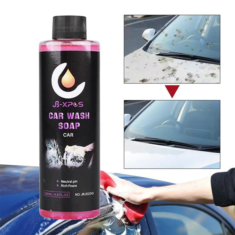 

Car Wash Foam Soap Auto Wash Wax Detergent 200ml Concentrated Scratch Free High Foaming Car Cleaner For Washing And Detailing