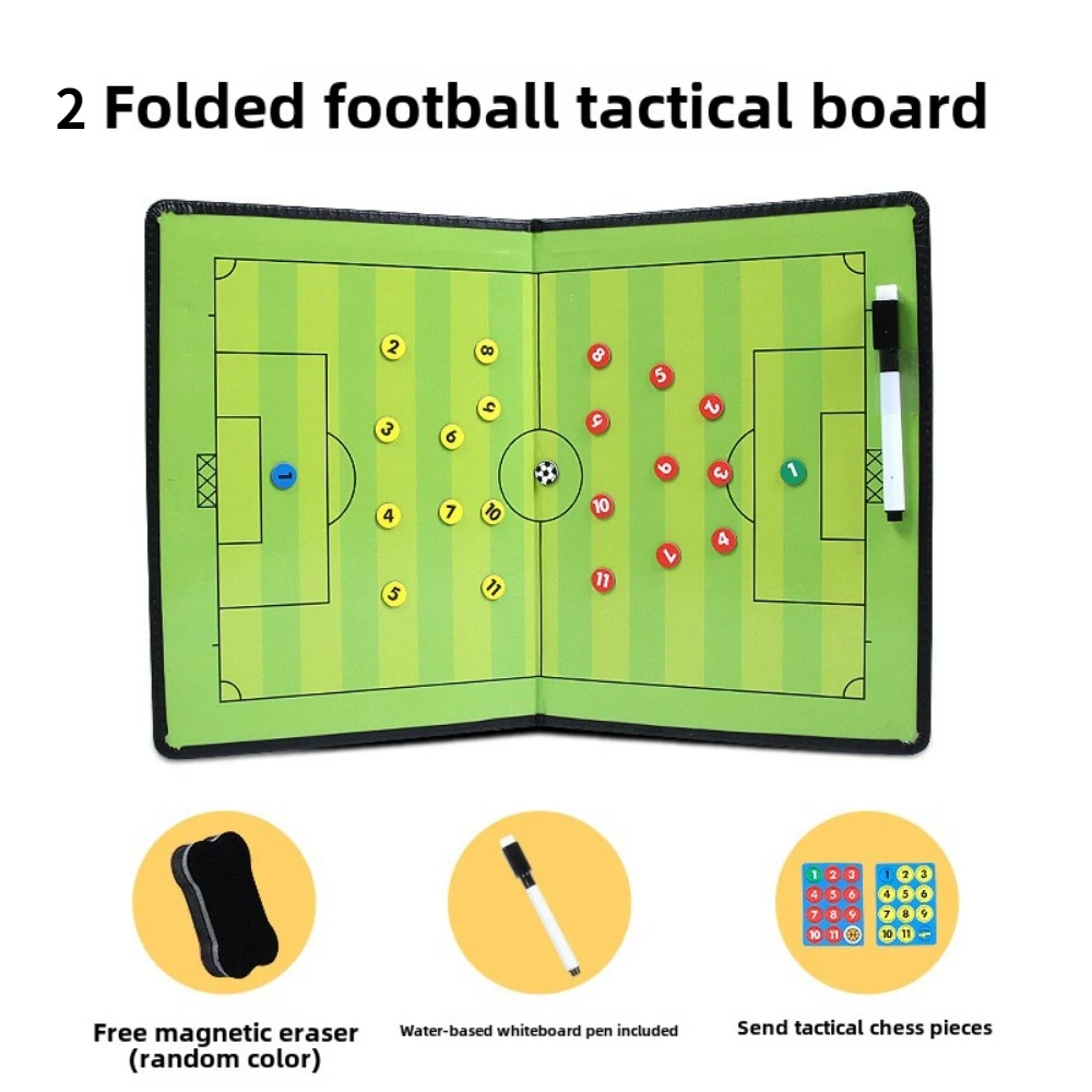 折りたたみ式レザーティーチングボード、サッカー戦術ボード、サッカーコーチングボード、磁気ペン