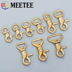 Meetee 2/5Pcs 8-25mm Solid Brass Buckle Bag Lobster Clasp Swivel Trigger Clips Dog Snap Buckles Strap Clamp Hang Hook Accessory