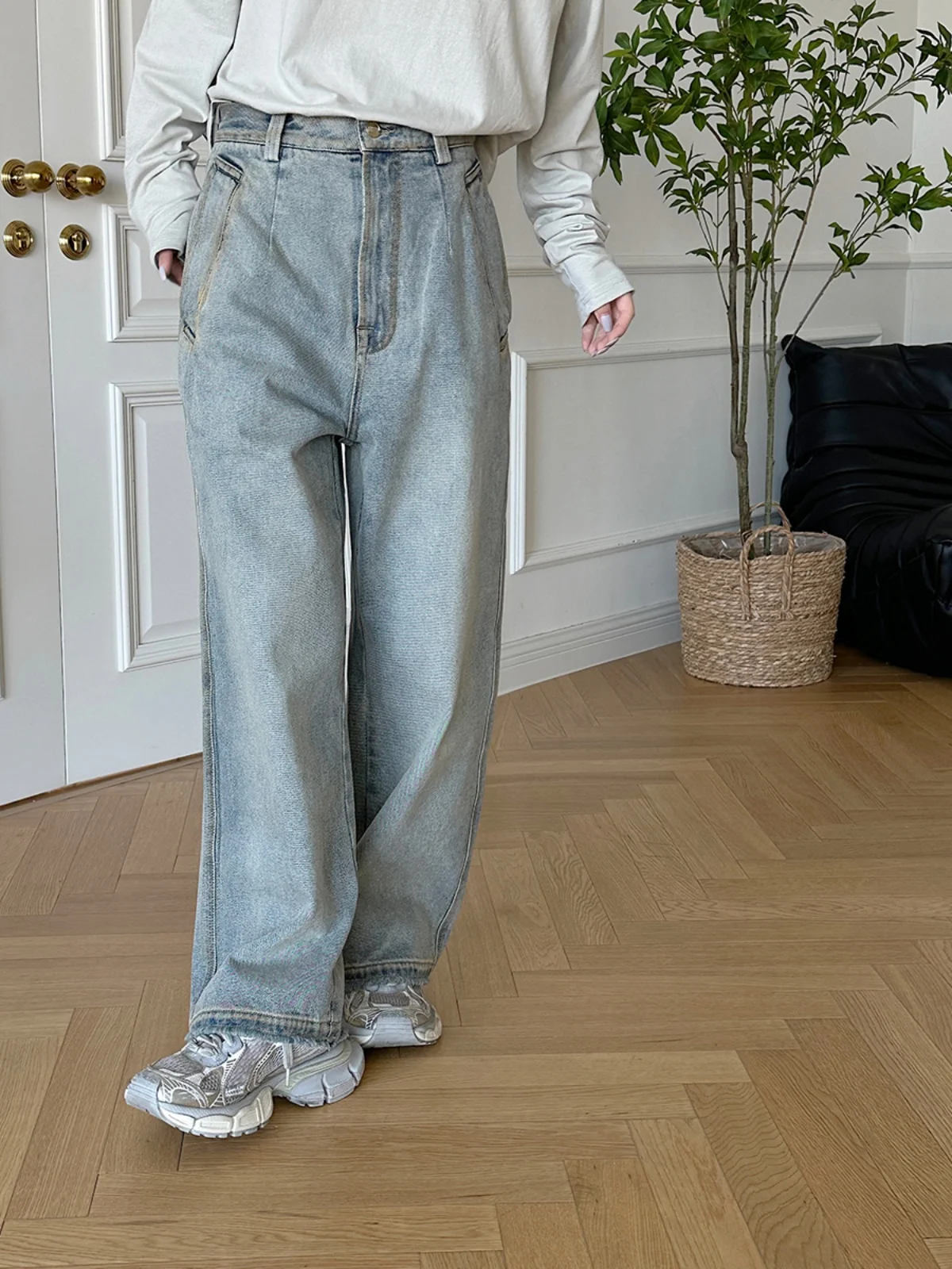 

Джинсы Waed Workwear Длинные брюки Прямые женские джинсы с талией 3GARCON от GARCON DEARSOCUTE