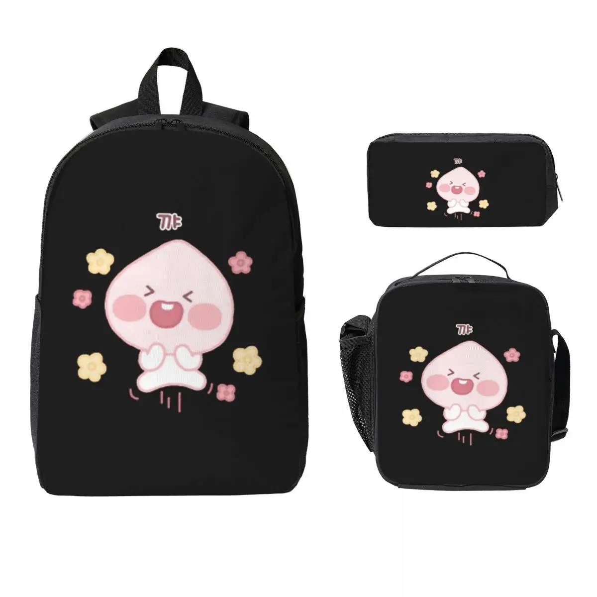 愚かなベビーエアプリーチバックパック学生男の子女の子ブックバッグスクールバッグコンピュータショルダーバッグ-3ps-断熱ランチバッグ鉛筆ケース