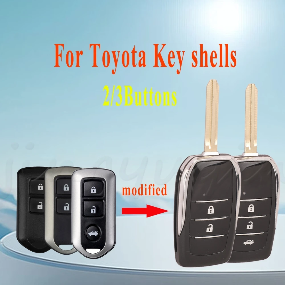 

Jingyuqin For Toyota Chr C-hr Avensis Auris Corolla 2/3 Buttons Modified Remote Car Key Case Replace the key shell durable