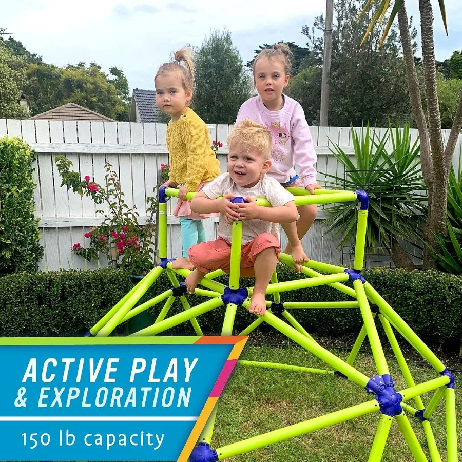 Cúpula de escalada de barras de mono: gimnasio en la jungla resistente y portátil para niños, juego de patio trasero para niños pequeños, diversión activa al aire libre para niños Ag