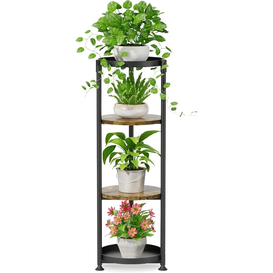 

4 Tier Corner Plant Stand Indoor 45 Inch Tall Vertical Metal Flower Heavy Duty Pot Holder Shelf Outdoor for Patio P