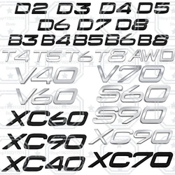 3d B3 B4 B5 B6 B8 T4 T5 T6 T8 Awd Embleem Metalen Auto Zijbadge Decoratie Achterkoffer Sticker Voor Volvo V60 V40 S60 S90 Xc60 Xc90