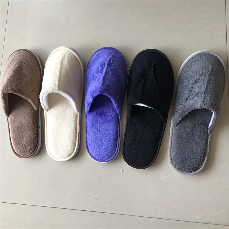 5 Pairs Mix Colors Men Women Disposable Hotel Slippers Cotton Home Travel SPA Guest Slipper Hospitality Cheap Slides Footwear