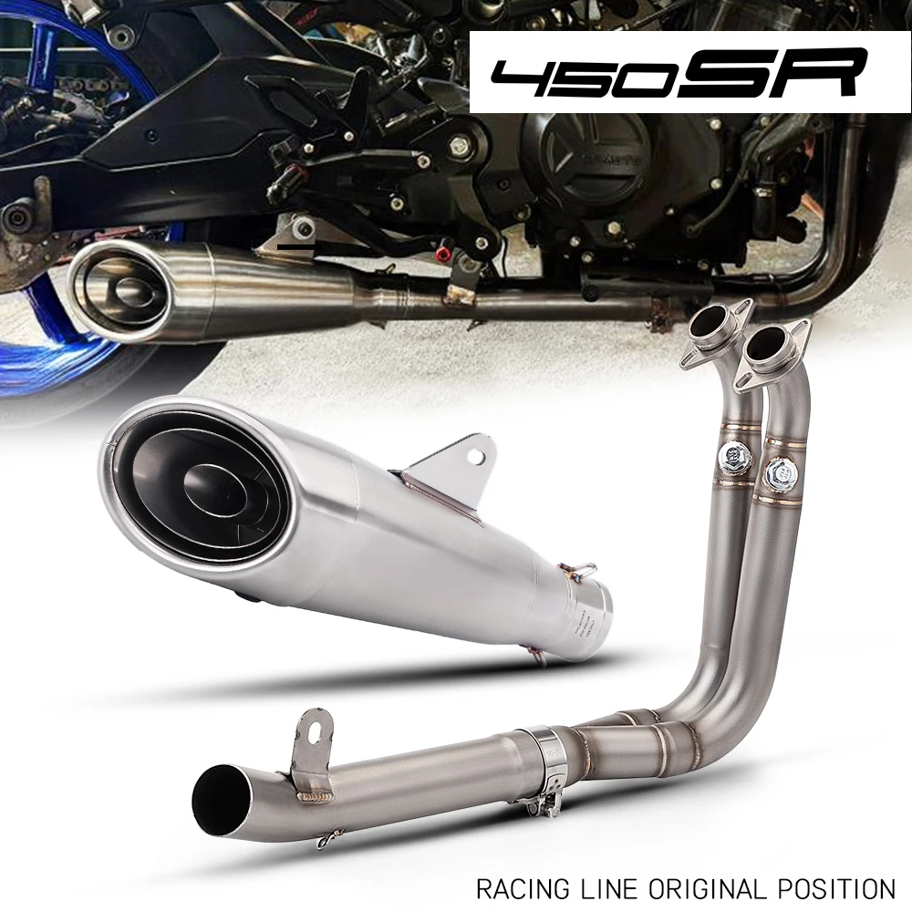 

Full Exhaust System For Motorcycle CFMOTO 450SR 450SS 2022-2024 Modified Front Middle Link Pipe 51mm With Muffler