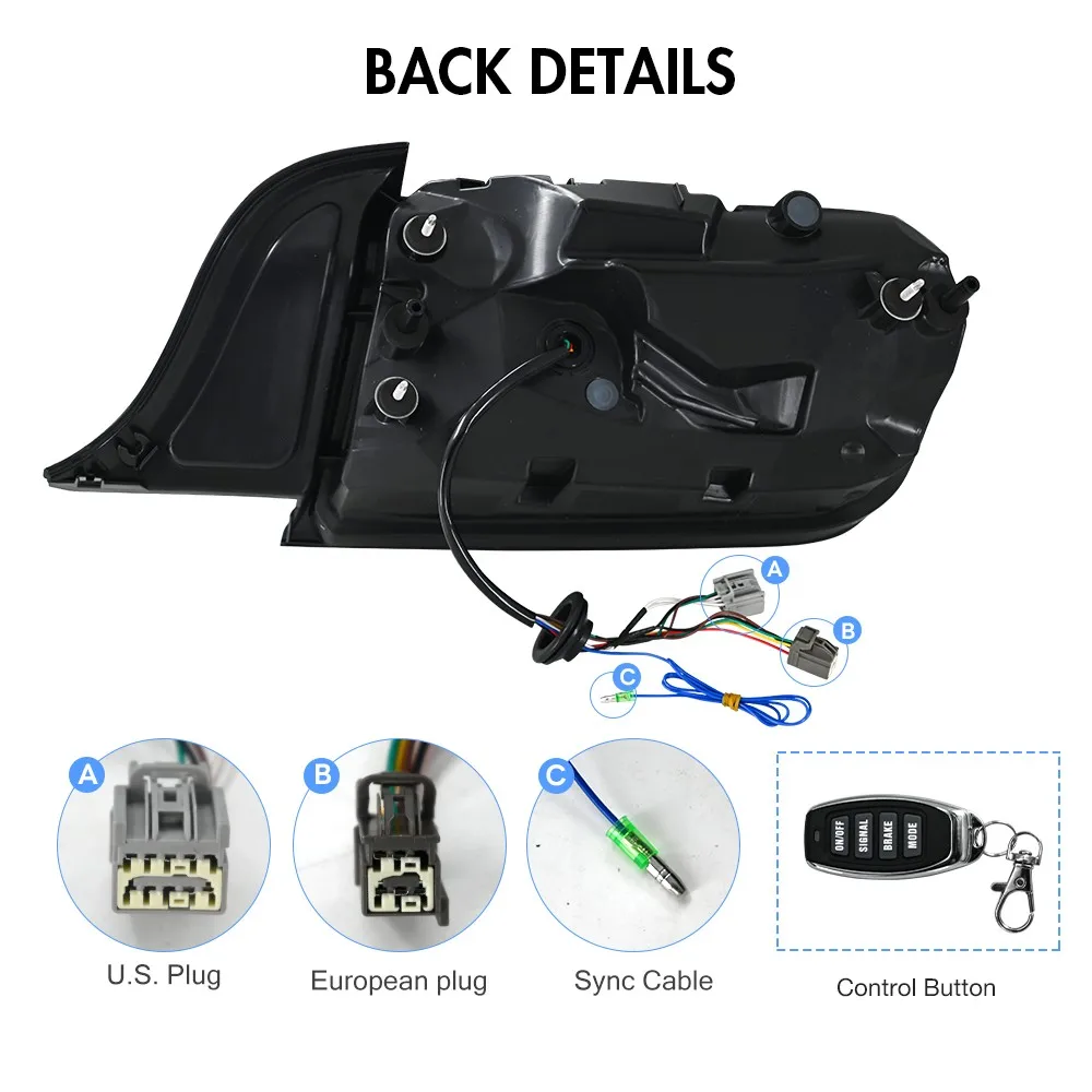 ชุดไฟท้าย LED RGB ซ้าย+ขวา สำหรับรถฟอร์ด มัสแตง ปี 2015-2023 ไฟเบรก ไฟเลี้ยวแบบไล่ระดับ ไฟท้าย ชุดประกอบไฟเบรกท้าย