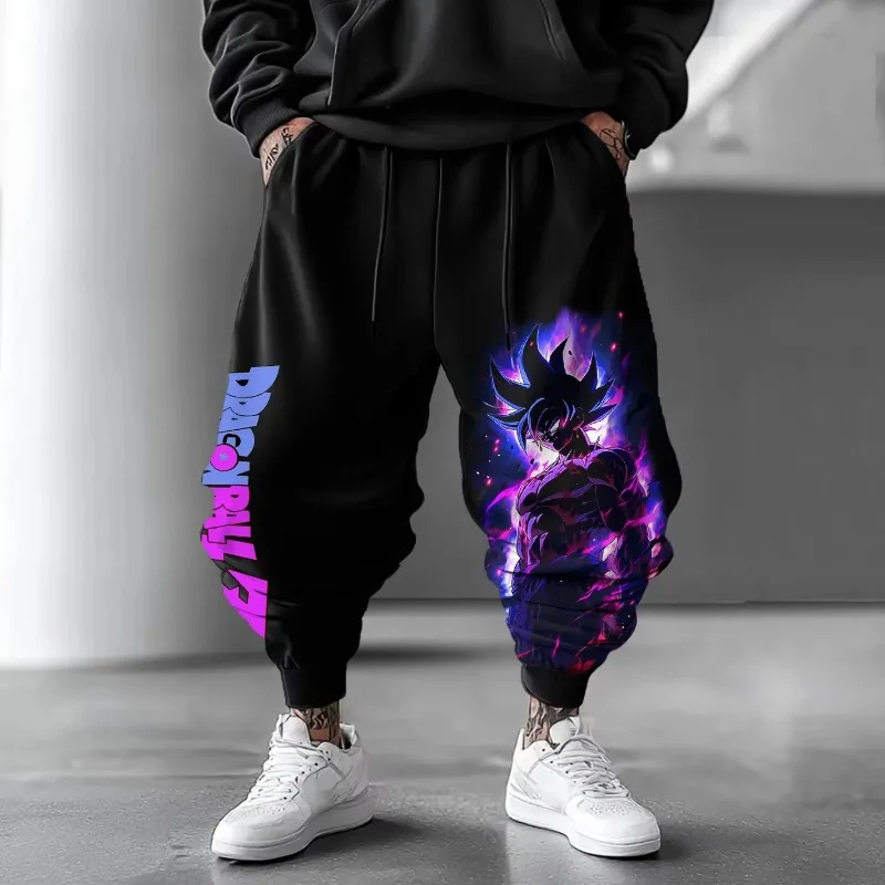 2025 لعبة دراغون بول الرسوم المتحركة جوكو الطباعة الطرفية Sweatpants فضفاض بنطال رياضي الخريف/الشتاء الرجال والنساء قيعان