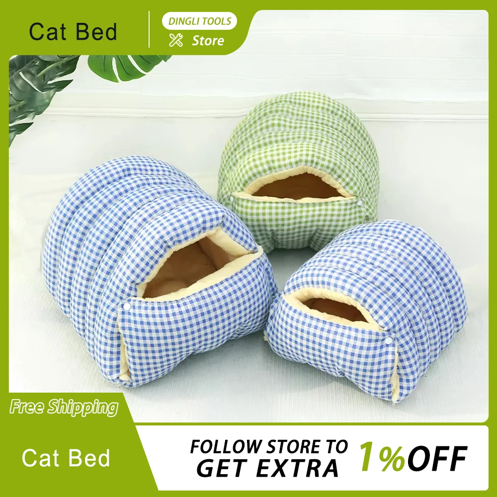 Four Season Universal Cat Bed Detachable And Washable Customized Enclosed Cat Nest Cats Sleeping Bag With Plus Double-Sided Use